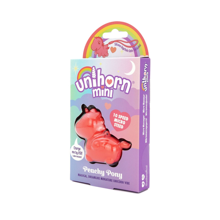 Вібратор-мінієдиноріжка Unihorn Mini – Peachy Pony, брелок з вібрацією, 10 режимів фото 2