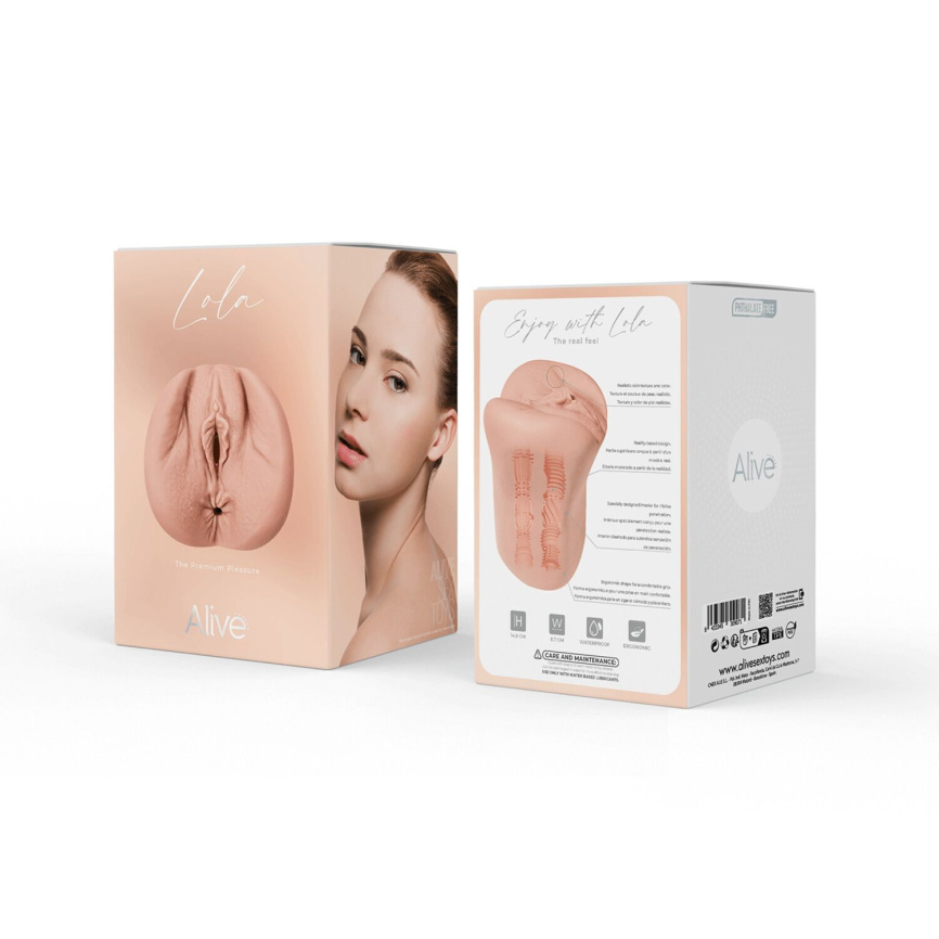 Мастурбатор-вагіна + попка Alive Lola Super Realistic Masturbator L Flesh, два канали, реалістик фото 6