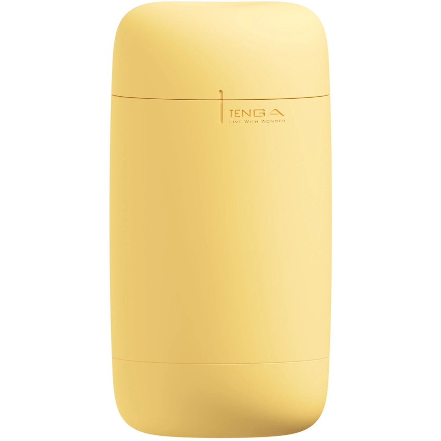 Мастурбатор TENGA PUFFY Custard Yellow, ультрам’який матеріал, багаторазовий, наскрізний фото 1