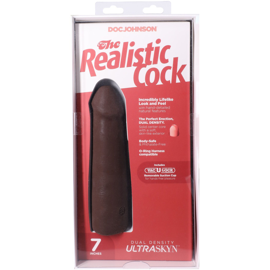 Фалоімітатор Doc Johnson The Realistic Cock ULTRASKYN - 7 Inch Chocolate фото 10