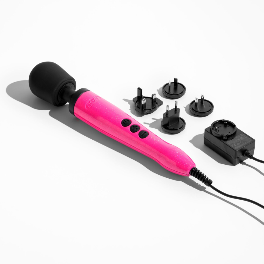 Вібромасажер DOXY Die Cast Massager Hot Pink, дуже потужний, живлення 220В, металевий корпус фото 4