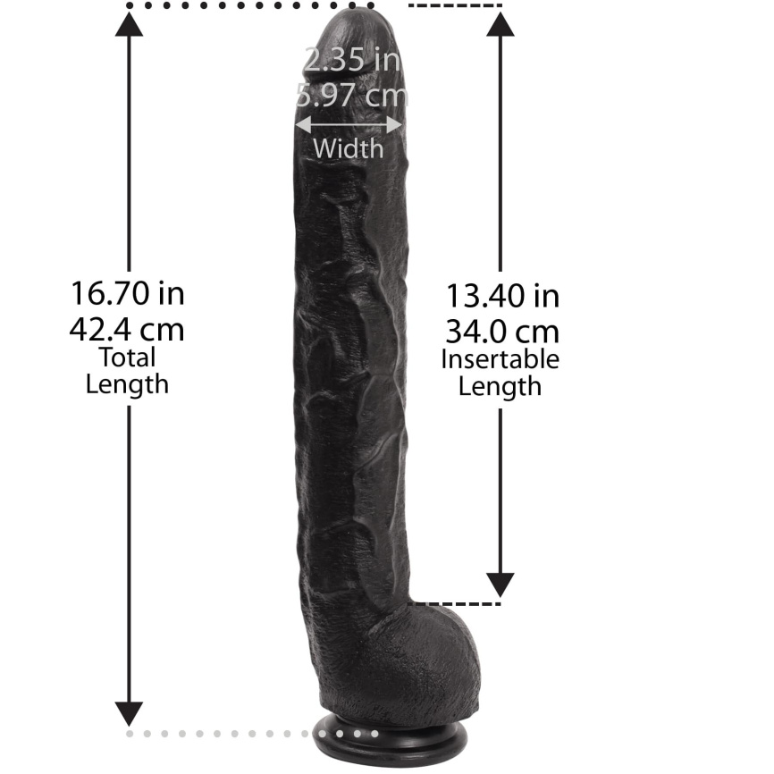 Фалоімітатор Doc Johnson Dick Rambone Cock Black, діаметр 6 см, довжина 42 см, ПВХ фото 5