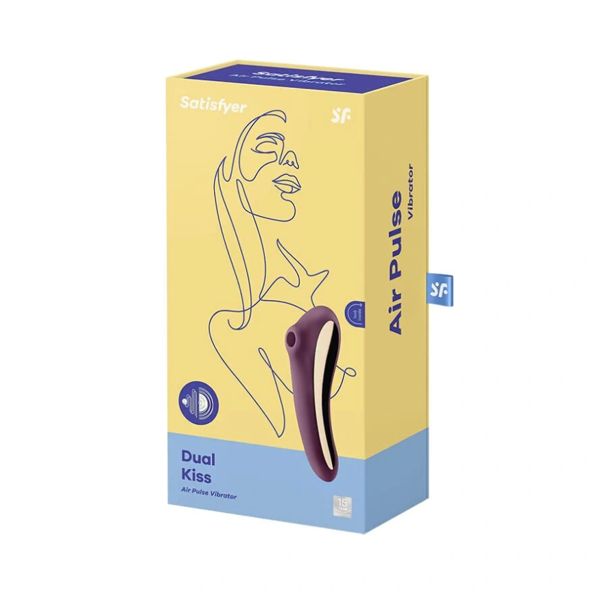 Вакуумный стимулятор с вибрацией Satisfyer Dual Kiss Wine Red фото 5