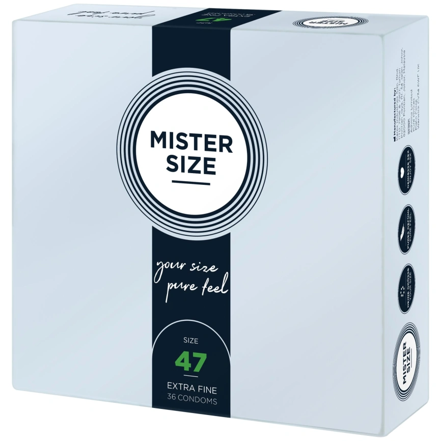Презервативы Mister Size - pure feel - 47 (36 condoms), толщина 0,05 мм фото 2