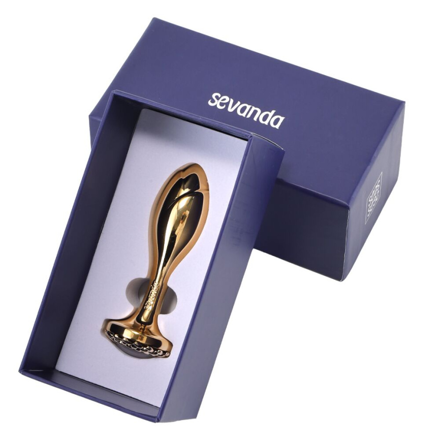 Металева анальна пробка LOCKINK SEVANDA Pearl Rose-shape Anal Plug, зі штучною перлиною фото 6