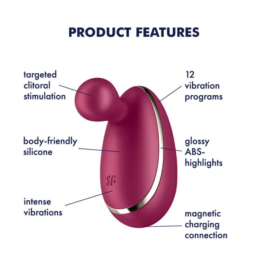 Вибратор для наружной стимуляции Satisfyer Spot On 1 Berry, гибкий отросток фото 3
