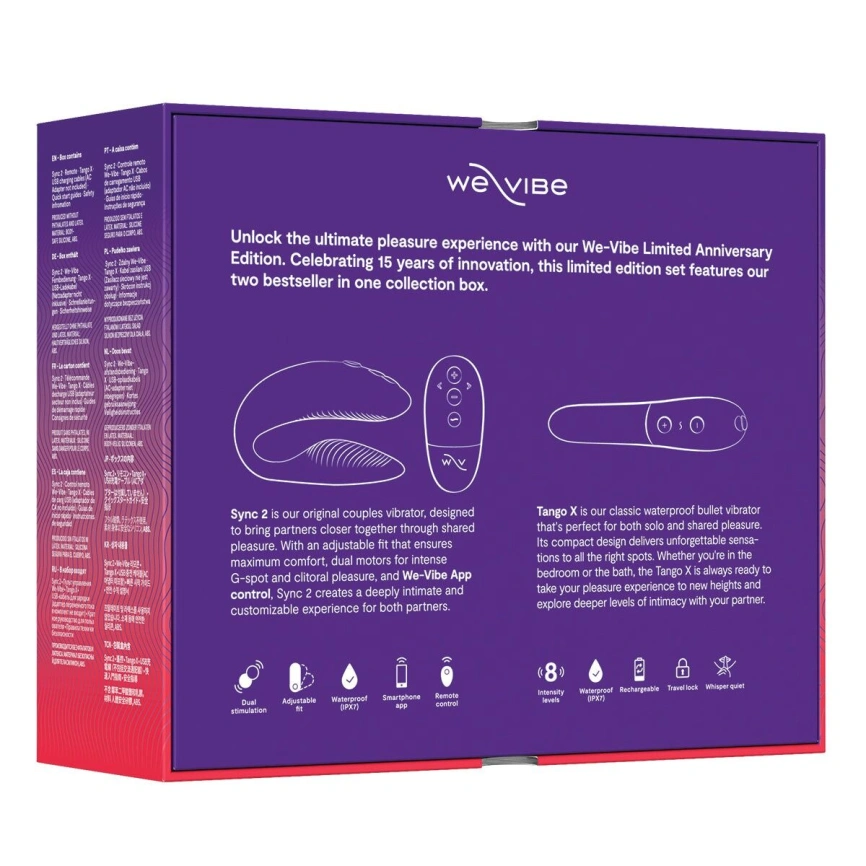 Подарочный набор We-Vibe 15 Year Anniversary Collection, смарт-вибратор для пар + вибропуля фото 8