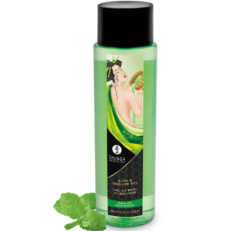 Гель для ванны и душа Shunga Sensual Mint, 370 мл, с растительными маслами и витамином Е фото 1