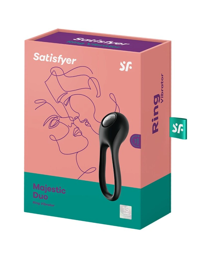 Эрекционное кольцо с вибрацией Satisfyer Majestic Duo для члена и мошонки фото 5