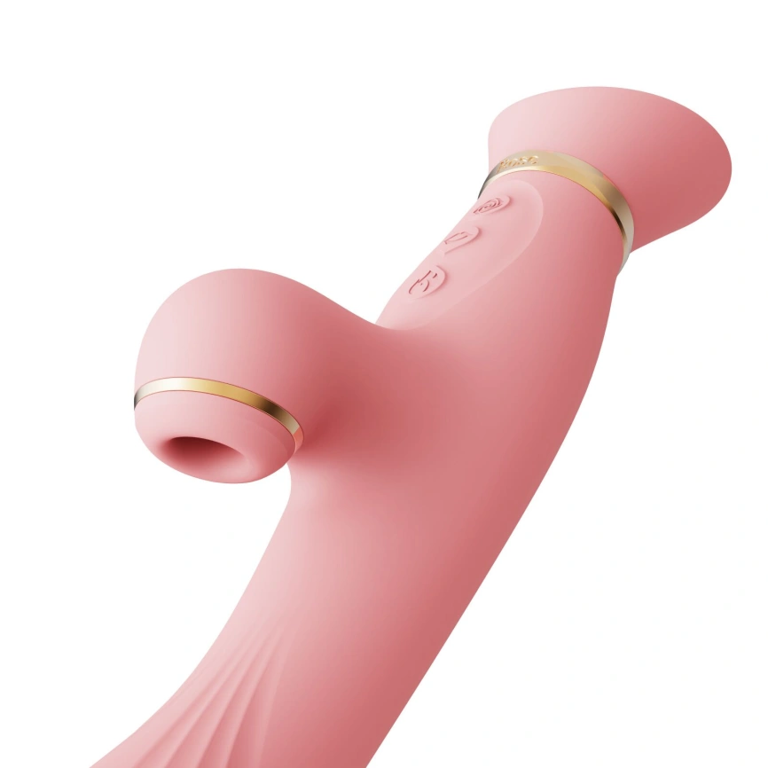Вибратор с подогревом и вакуумной стимуляцией клитора Zalo - ROSE Vibrator Strawberry Pink фото 4