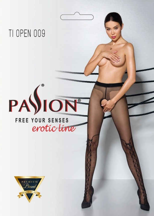 Колготки с открытым доступом, имитация ботфорт Passion TIOPEN 009 5 (20 den), black фото 3