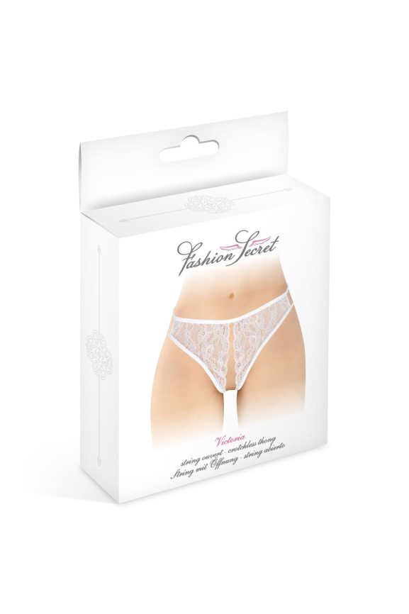 Трусики з відкритим доступом Fashion Secret Victoria White, мереживо фото 3