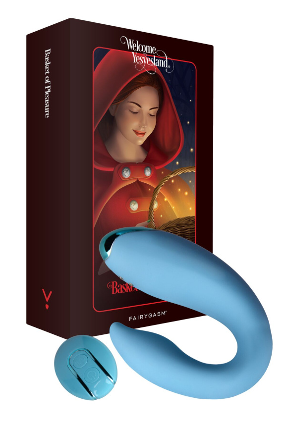 Вібратор для пар FairyGasm PleasureBerry blue, зарядний кейс, пульт ДК фото 1
