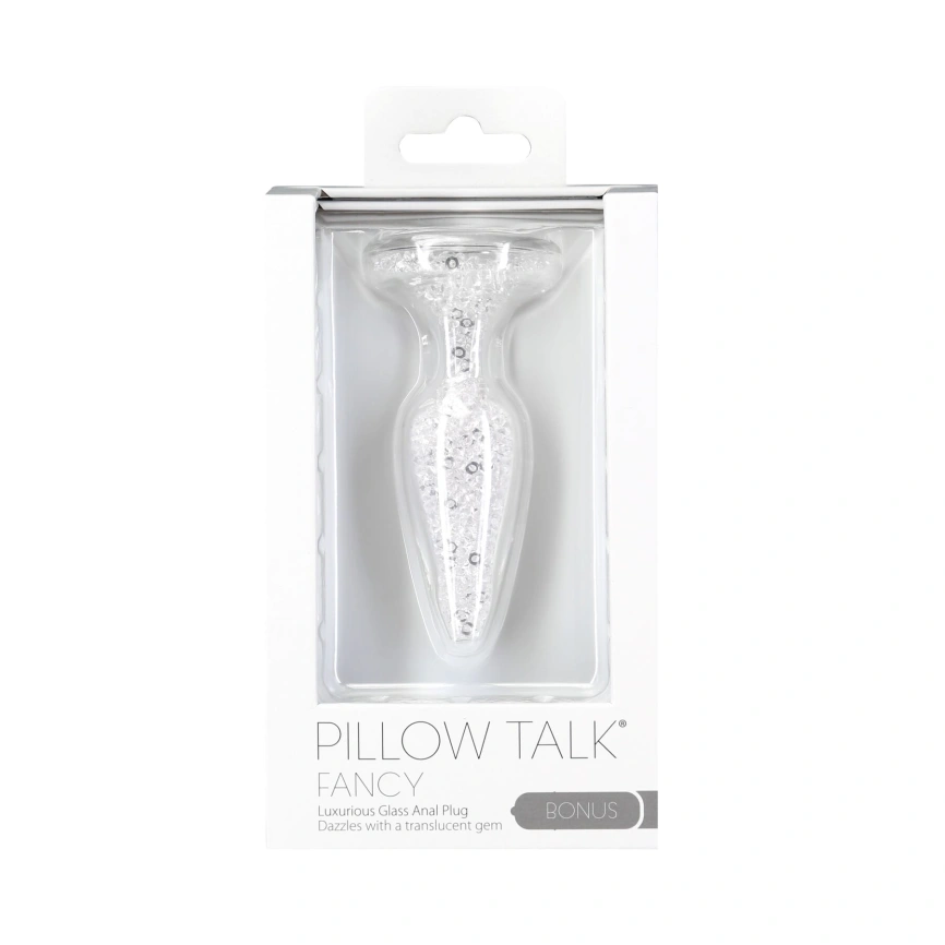 Стеклянная анальная пробка Pillow Talk Fancy Luxurious Glass Anal Plug, ⌀3,1см, вибропуля в подарок фото 5