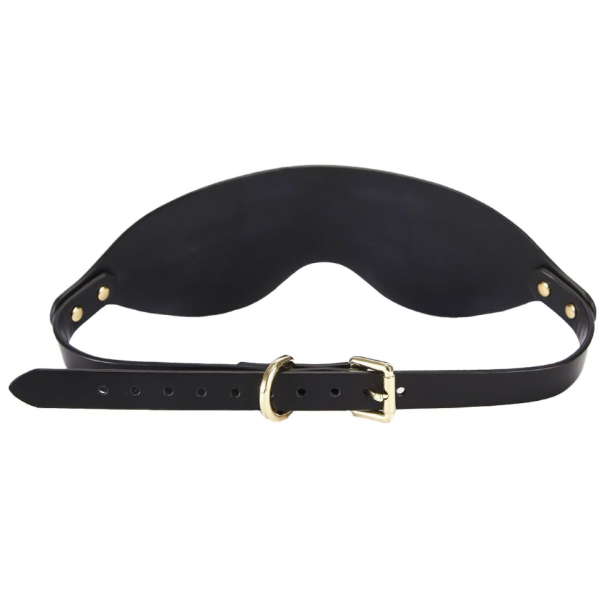 Розкішна маска на очі Zalo Blindfolds Black, натуральна шкіра фото 3