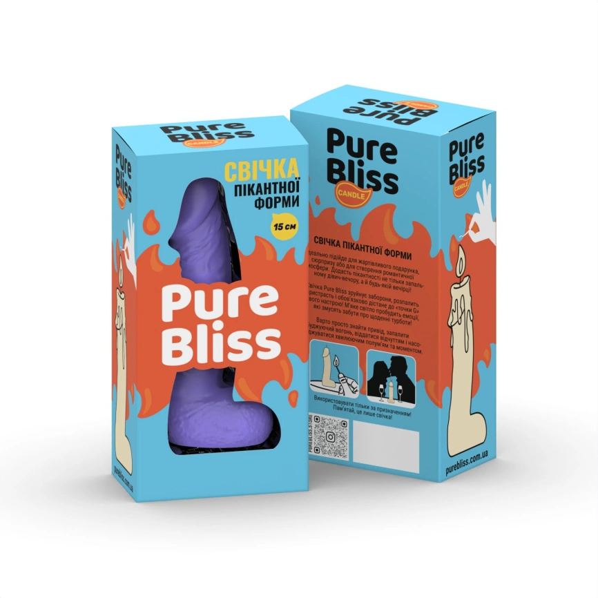 Свеча в виде члена Pure Bliss MINI Violet 15 см фото 7