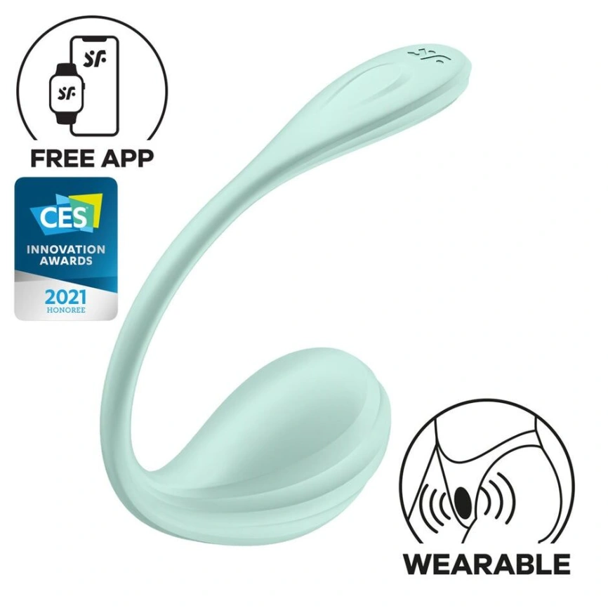 Смарт-виброяйцо Satisfyer Smooth Petal Connect App Mint фото 1