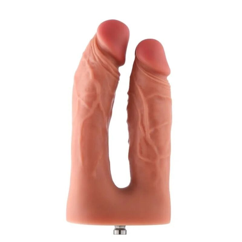 Подвійний фалоімітатор для секс-машин Hismith Silicone Double Penetrator Dildo, система KlicLok фото 1