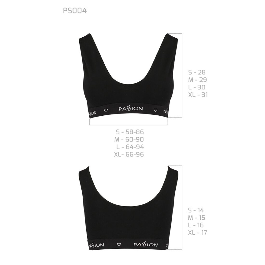 Спортивний топ з широкою гумкою Passion PS004 TOP L, black фото 6