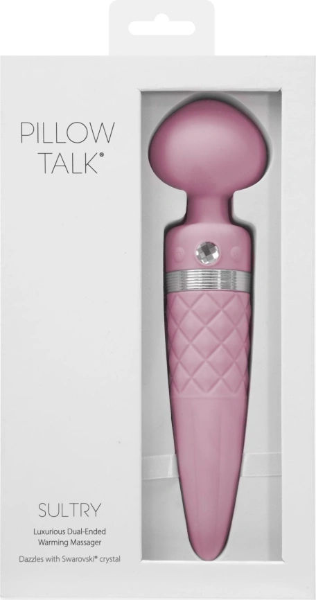 Вибромассажер 2в1 PILLOW TALK - Sultry Pink, классический массажер и вибратор с ротацией, подогрев фото 13