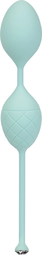 Роскошные вагинальные шарики PILLOW TALK - Frisky Teal с кристаллом, диаметр 3,2см, вес 49-75гр фото 6