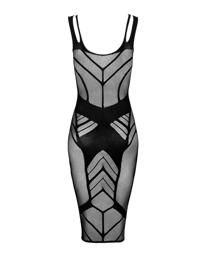 Полупрозрачное платье миди Obsessive D609 dress S/M/L, black фото 4