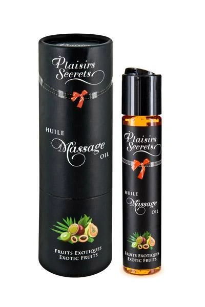 Массажное масло Plaisirs Secrets Exotic Fruits (59мл) с афродизиаками съедобное, подарочная упаковка фото 1