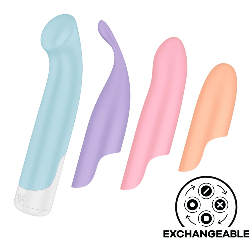 Набор 4-в-1 Satisfyer Playful Four, вибратор и 4 насадки, 12 режимов фото 1