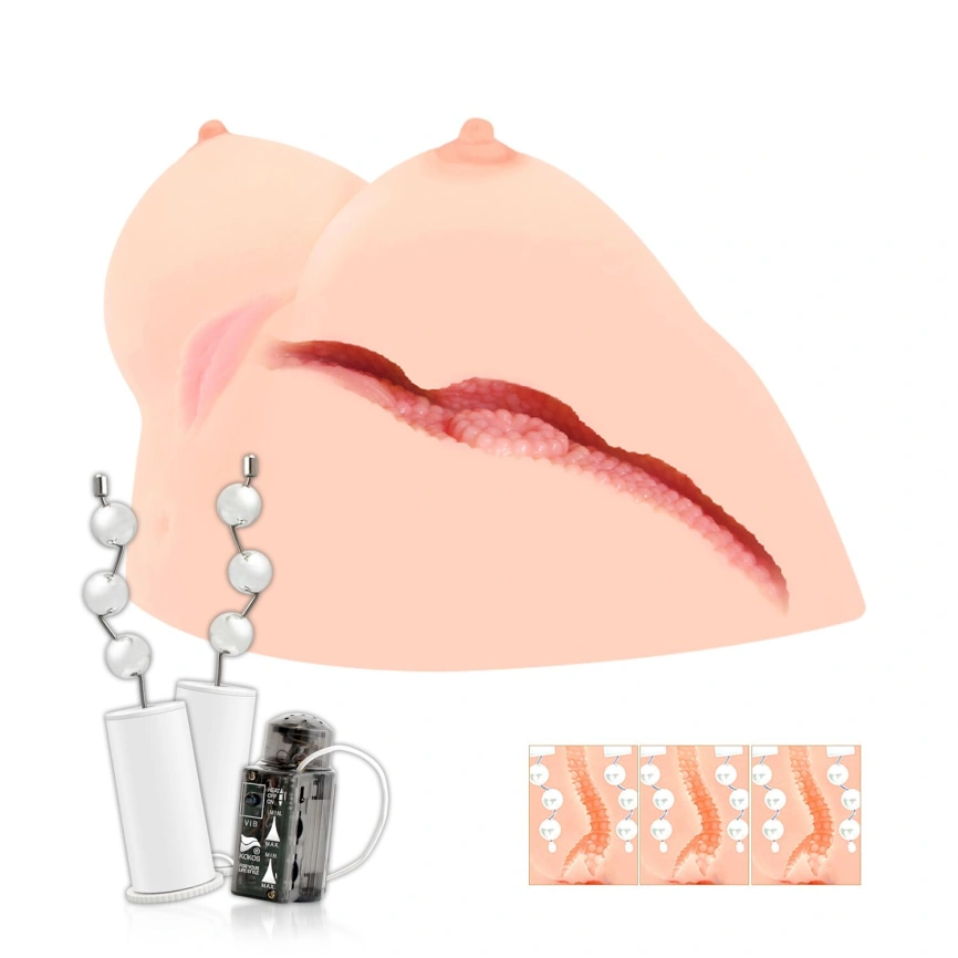Мастурбатор Kokos Juilana Breast 2WayPlus с вибрацией и массажем фото 4