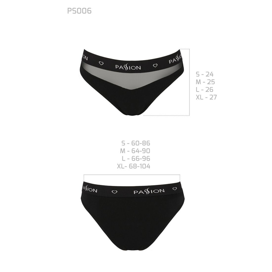 Трусики з прозорою вставкою Passion PS006 PANTIES L, black фото 6
