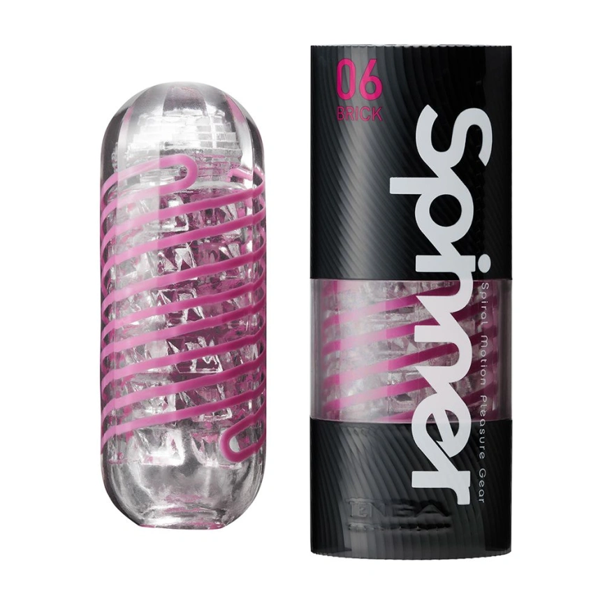 Мастурбатор Tenga Spinner 06 Brick с упругой стимулирующей спиралью внутри фото 3