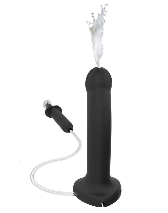 Кончающий фаллоимитатор Strap-On-Me Dildo Cum Black, диаметр 3,6см, силикон, насадка для страпона фото 2