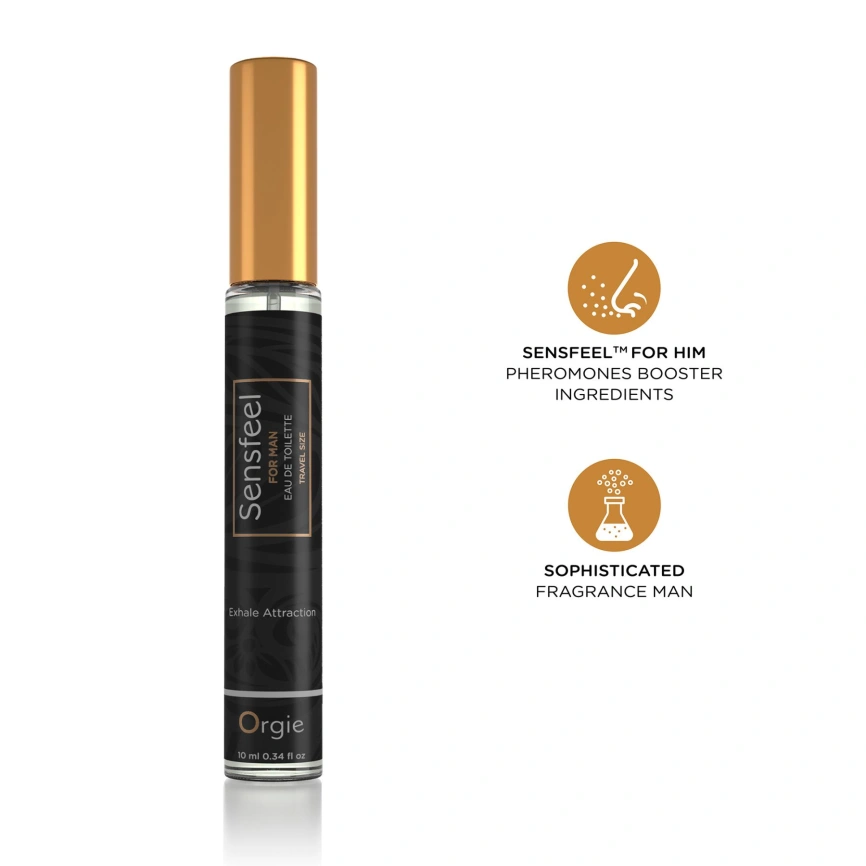 Мужские духи с феромонами Orgie – Sensfeel for Man Travel Size (10 мл), цитрусово-древесный аромат фото 3