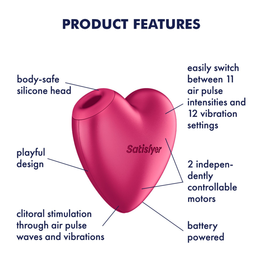 Вакуумний стимулятор-серце з вібрацією Satisfyer Cutie Heart Battery Series фото 5