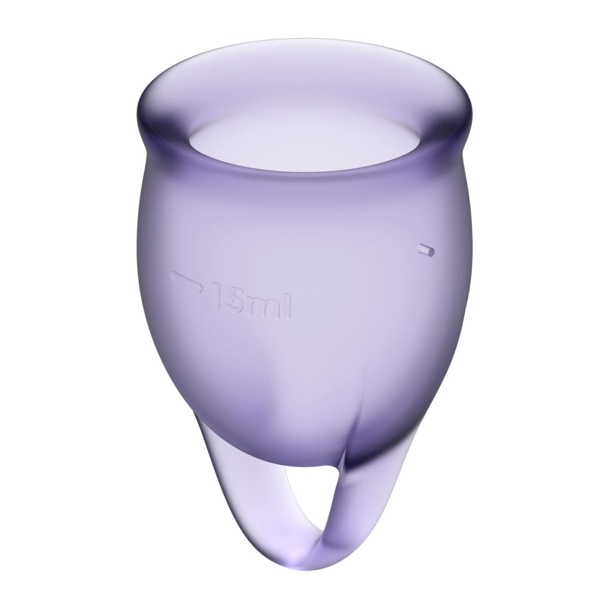 Набор менструальных чаш Satisfyer Feel Confident (lila), 15мл и 20мл, мешочек для хранения фото 3