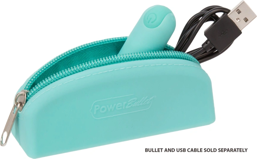 Сумка для хранения секс-игрушек PowerBullet - Silicone Storage Zippered Bag Teal  фото 4