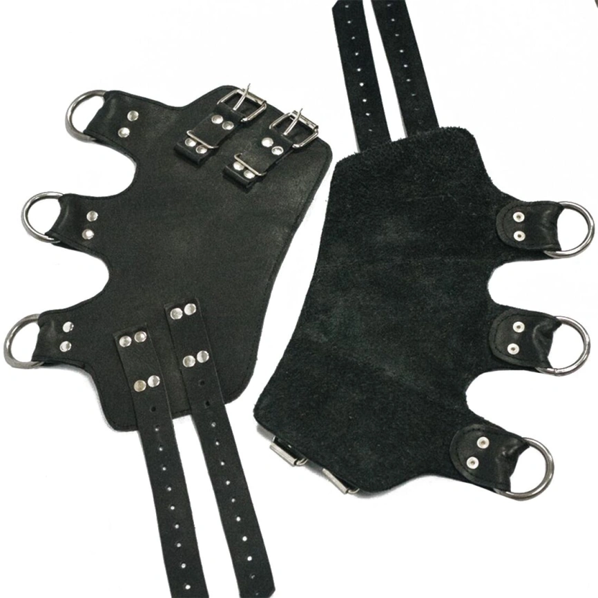 Поножи-манжеты для подвеса за ноги Art of Sex – Leg Cuffs For Suspension, черные, натуральная кожа фото 7