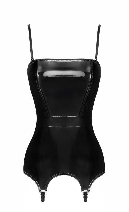 Корсет з підв'язками для панчіх Noir Handmade F381 Dominae Venom PVC corset-belt XXL фото 6