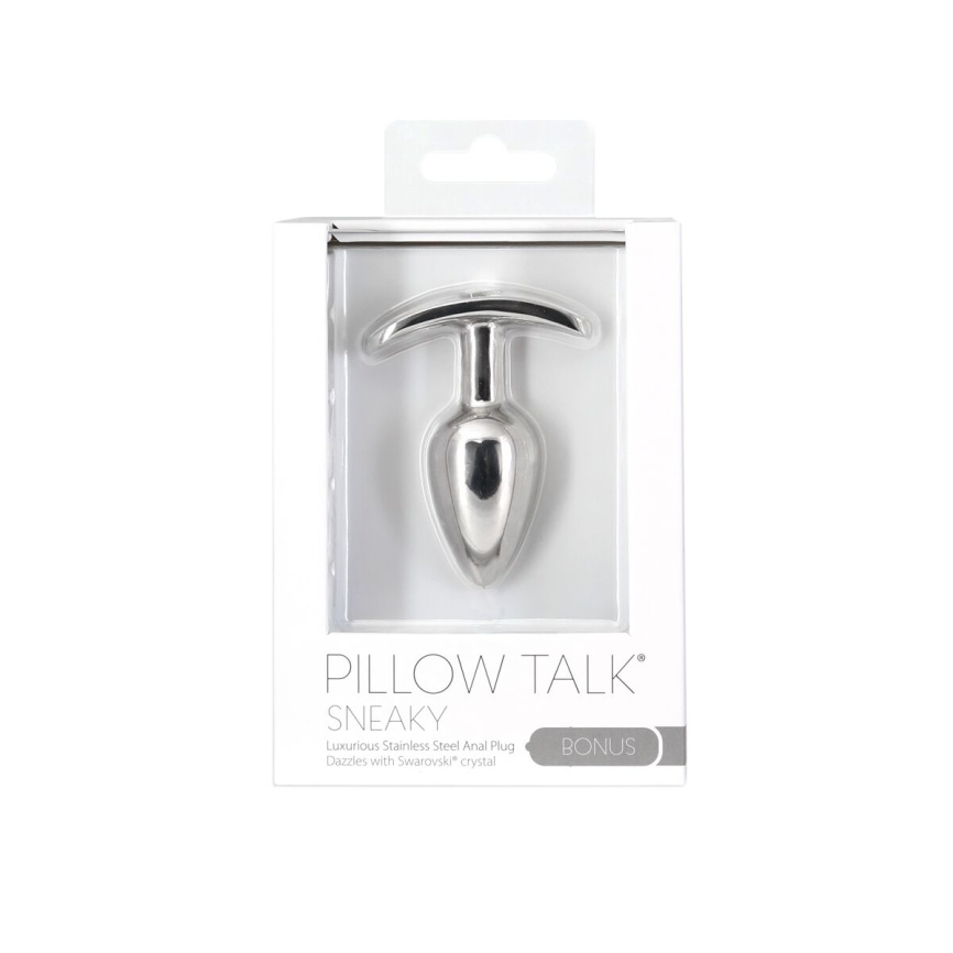 Анальна пробка Pillow Talk Sneaky Luxurious Stainless Steel Anal Plug із кристалом Swarovski фото 4