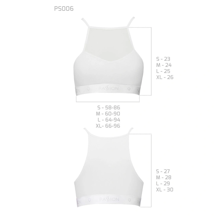 Спортивный топ с прозрачной вставкой Passion PS006 TOP M, white фото 10