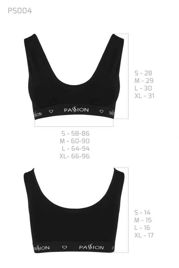 Спортивный топ с широкой резинкой Passion PS004 TOP XL, black фото 3