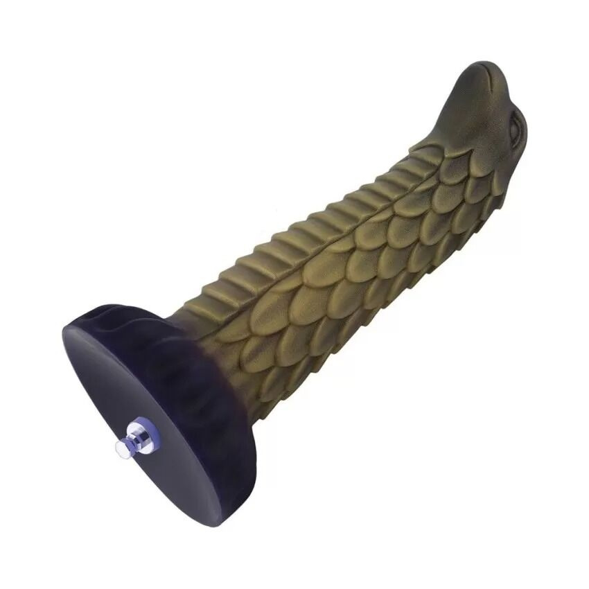 Фалоімітатор для секс-машин Hismith 8.5″ Squama Beast Silicone Dildo Monster Series, KlicLok фото 1