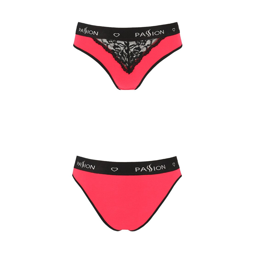 Трусики з широкою гумкою і мереживом Passion PS001 PANTIES M, red-black фото 4