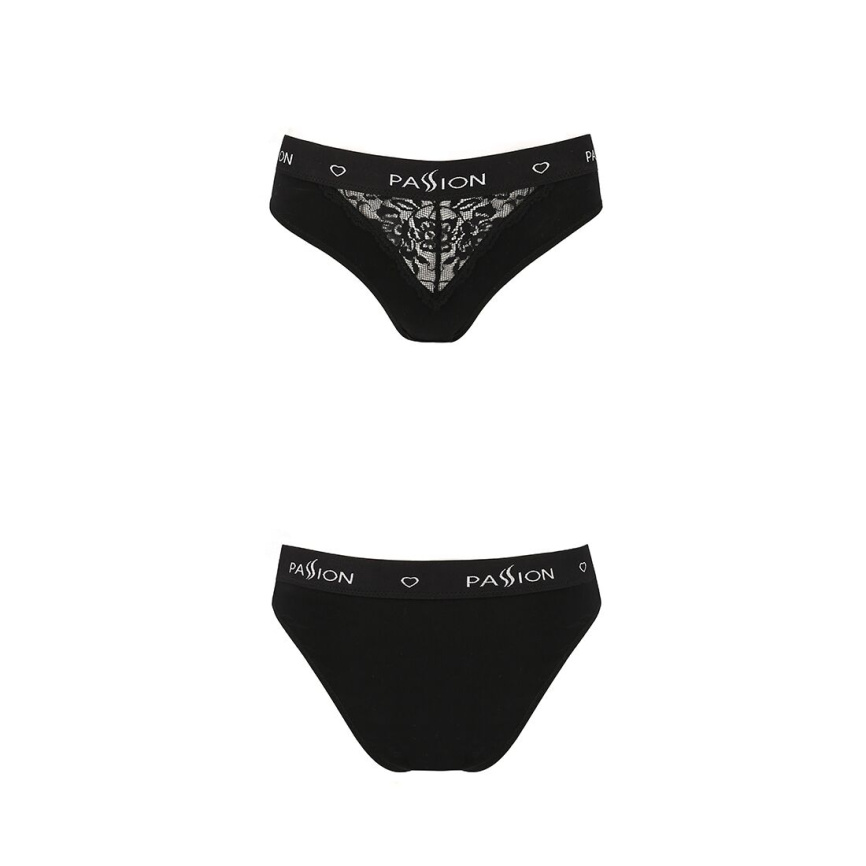 Трусики з широкою гумкою і мереживом Passion PS001 PANTIES M, black фото 5