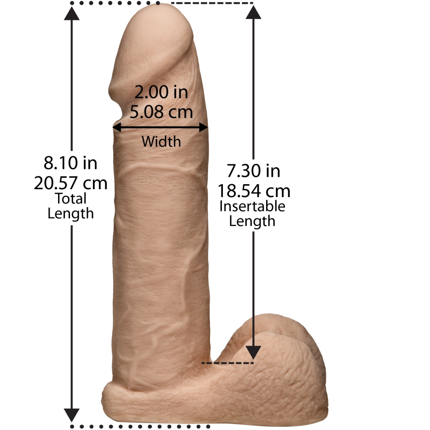 Фаллоимитатор Doc Johnson Vac-U-Lock - 8 Inch ULTRASKYN Cock White, диаметр 5,1см фото 2