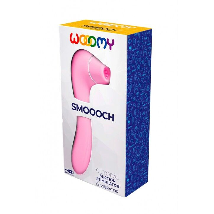 Вакуумний стимулятор з вібрацією Wooomy Smoooch Pink Clitoral Suction & Vibration, 10х2 режимів фото 4
