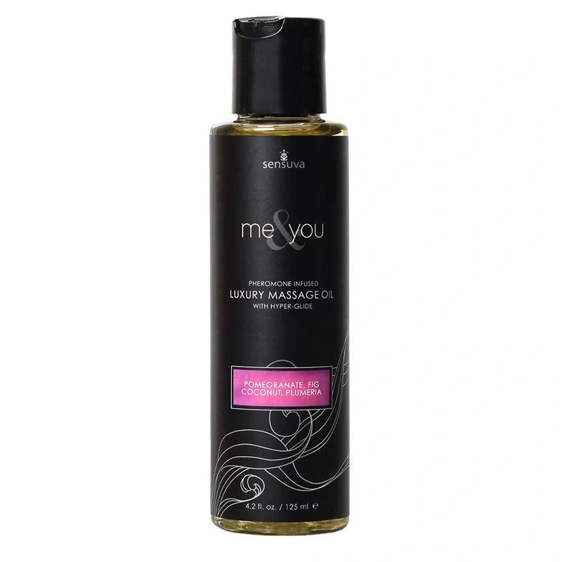 Массажное масло Sensuva Me&You Pomegranate, Fig, Coconut & Plumeria (125 мл) с феромонами фото 1