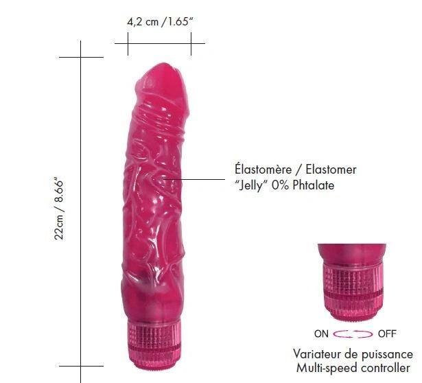 Фаллоимитатор вибратор Dorcel Jelly Boy, диаметр 4,2см ТПЕ, плавная регулировка мощности вибрации фото 2