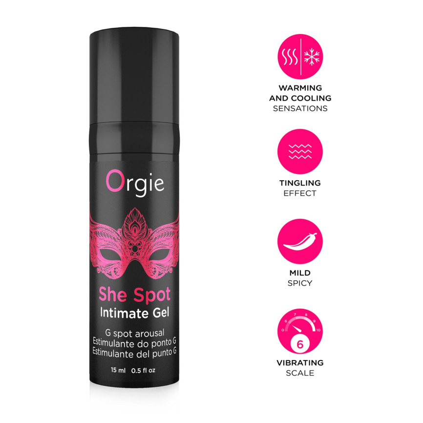 Гель для стимуляції точки G Orgie She Spot Intimate Gel, 15 мл, тепло-холод, ефект вібрації фото 3