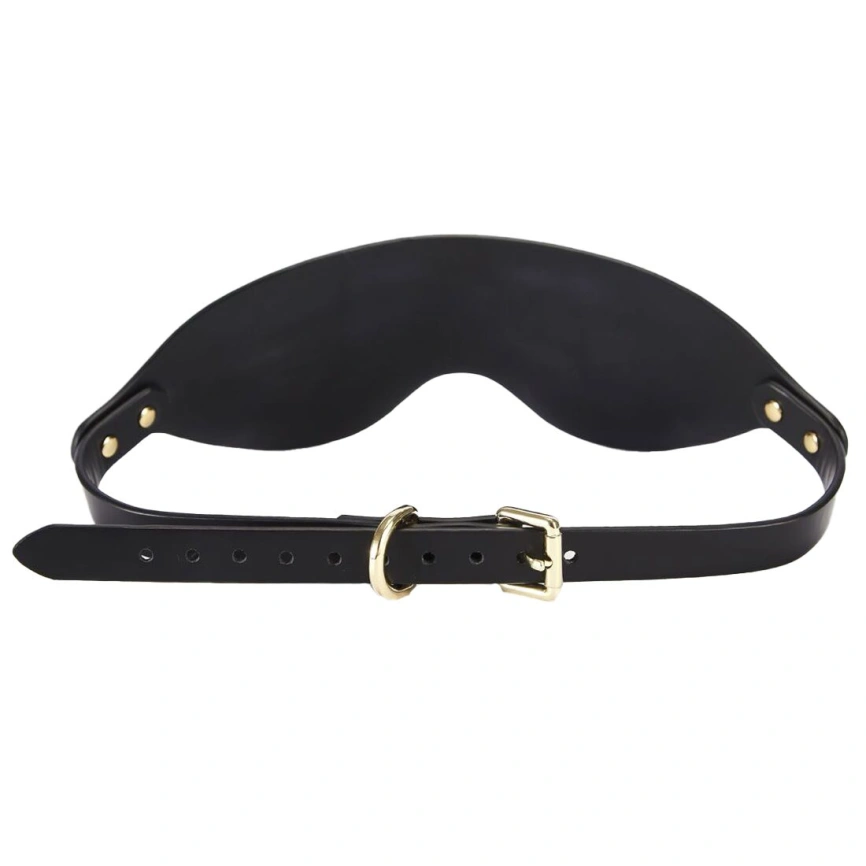 Роскошная маска на глаза Zalo Blindfolds Black, натуральная кожа фото 3
